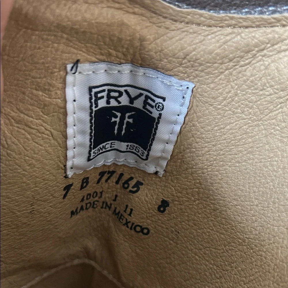 Frye Melissa‎ Lug Button Tall Brown Leather Size 8
